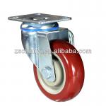 The new product of 4 inch Medium Duty Red Caster , with PVC wheel PP center, ball bearing 21-100-02105