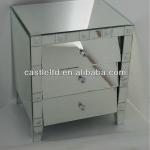 Three drawers Modern mirrored cabinet with Metal frame or glass dresser CF0955