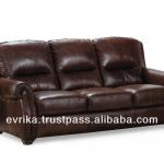 Three-seater sofa with genuine leather 5056