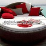 top quality two half round outdoor rattan sun sofa bed YPS058