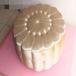 top sale light yellow leather footstool