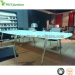 Toughened Glass Desktop and Steel Desk Base Modern Office Furniture WGT-JT302