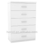 Traditional white 5 drawer chest JTFD049