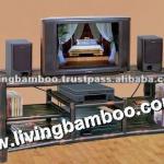 TRI TON BROWN BAMBOO TV CABINET SET CA-075