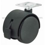 Twin Wheel Hooded Caster with Brake with plate TW30-B-PA-P