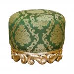 Vanya Reindra Round Carved Upholstered Stool H4R2942