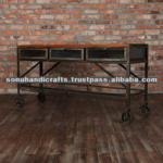 VINTAGE INDUSTRIAL IRON WOODEN CONSOLE SH-AD-040