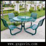 Weather resistant outdoor metal table and chairs,picnic table chair set C-010b