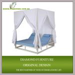 white aluminum rattan double sun lounge DR-001L