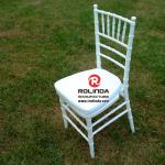 white Chiavari chair with white padded seat Rwcc-1208L