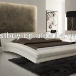 White Faux leather bed S611