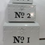 White metal storage trunk KA-6025