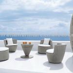 White Outdoor Chair Bullet Style - Exterior Rattan Furniture FCO-020