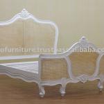 White Painted Furniture - French Bed with Rattan 1097