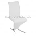 White PU chrome steel z dining chair C394