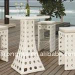 white synthetic modern design rattan bar chair bar stool and bar table sds