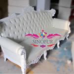 White wooden baroque sofa furniture SNSF-A024