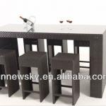 Wicker Bar Counter With Six Bar Chairs AY-AUS008