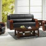 wood armrest office leather sofa set 0308