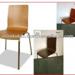 Wood seat and Chromed leg Cafe Chair MTS-003-11