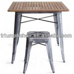 Wood Tolix Table set/Dining table set/Galvanized Table set TM-03MW