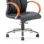 wooden arms leather office chair G1151