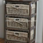 wooden cabinet with 3 wicker drawers with lining 702767