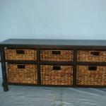 wooden cabinet with maize basket and fibric lining 0011