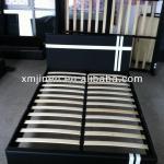 wooden double bed with storage and leather wraped JNB011