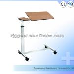 Wooden Hospital Over Bed Table With Casters B-101 Over Bed Table