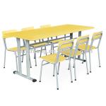 wooden six person reading desk / school furniture SF-C005