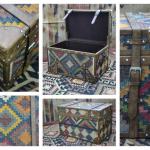 wool jute kilim trunk/boxes