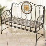 wrought iron garden flower bench