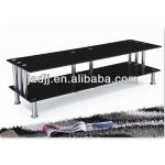 Y12 living romm furniture black double rectangle tempered glss with stainlesss steel leg modern TV stand Y12