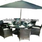 YDL-T24 Youdeli rattan dining table set with an umbrella YDL-T24