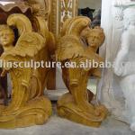 yellow marble antique carved table MZZ004