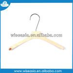 yellow wooden clothes hanger with clip 5400