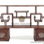 Zigzag showcase antique rosewood with mother of pearl inlaid SB013